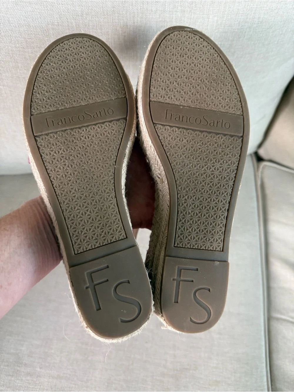 Franco Sarto Fuchsia Espadrille Wedge Sandals with Ankle Strap